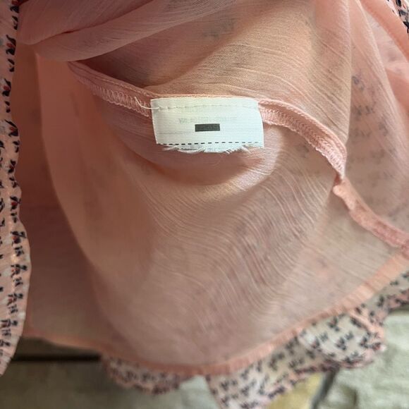 Abercrombie & Fitch flowy boho light pink print tassel top blouse medium - Picture 4 of 9